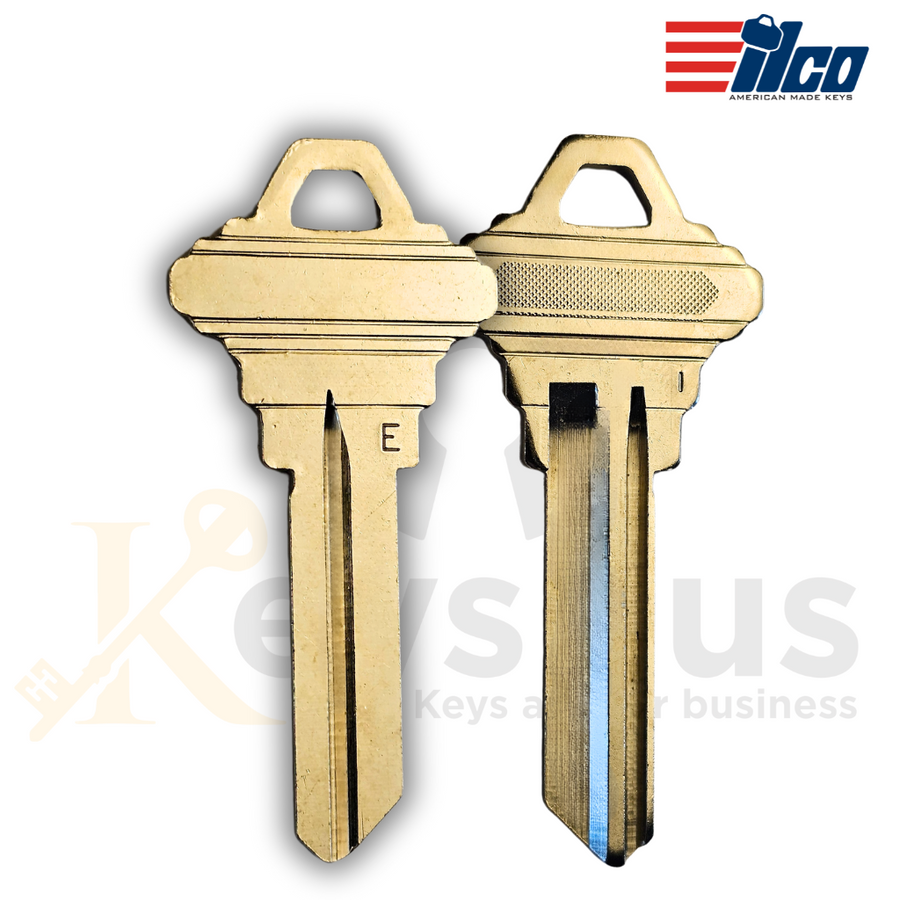 Ilco 101-E Key Blanks, 50-Pack, Premium Nickel-Plated Brass for Schlage E Keyway, 6-Pin Compatible