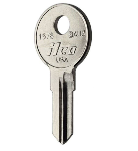ILCO 1676 / BAU3 Key Blanks – 10 Pack | Nickel-Plated Brass | Made in USA