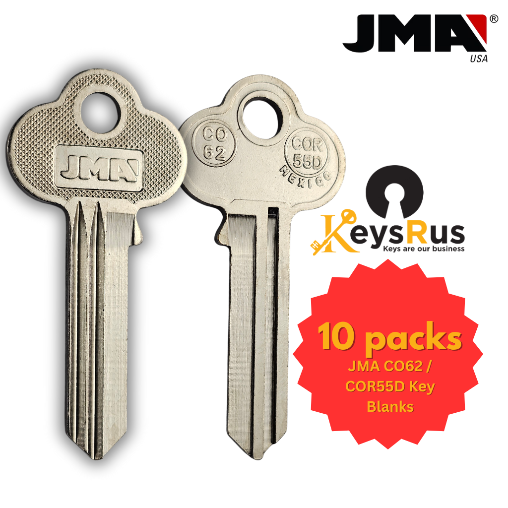 55 Key JMA CO62 / COR55D Key Blank – 10/pack- Compatible with Corbin Lock Sys ...