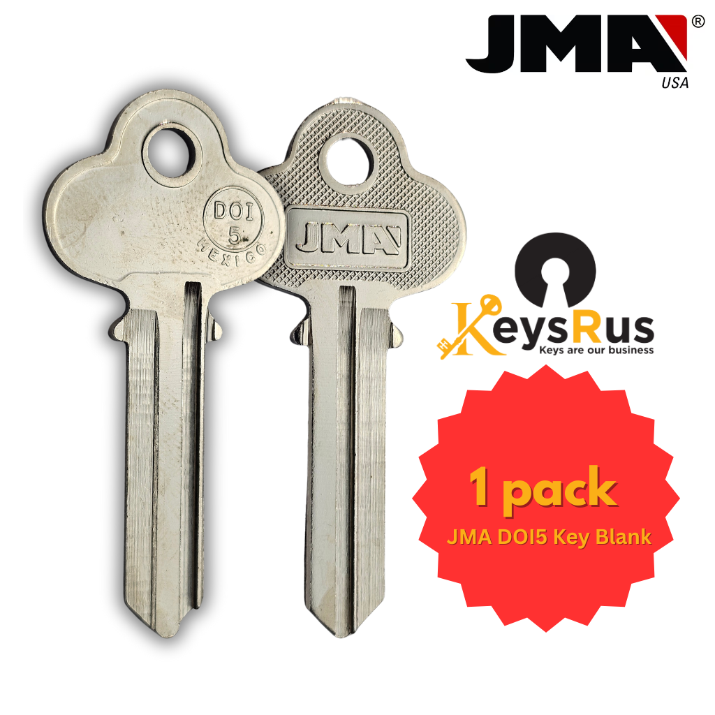 JMA DOI5 Key Blank – Uncut Brass Key for Dodge Vehicle Locks – Compatible with Ilco D1098I / X119
