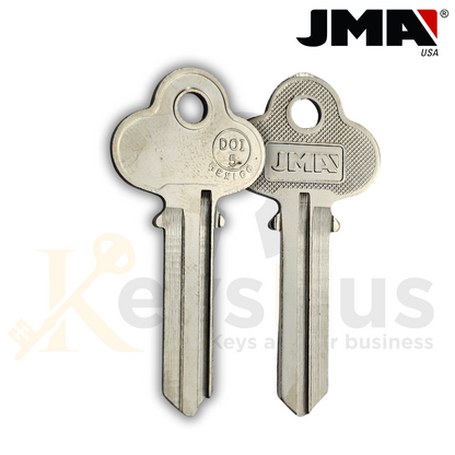 JMA DOI5 Key Blank – Uncut Brass Key for Dodge Vehicle Locks – Compatible with Ilco D1098I / X119