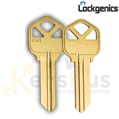 KW1-BR LockGenics Key Blanks – 50 Pack – Brass 5-Pin Key Blanks for Kwikset Residential & Commercial Locks