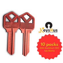 KW1 Aluminum RED Key Blanks – 10/Pack | Durable & Lightweight