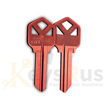 KW1 Aluminum RED Key Blanks – 10/Pack | Durable & Lightweight