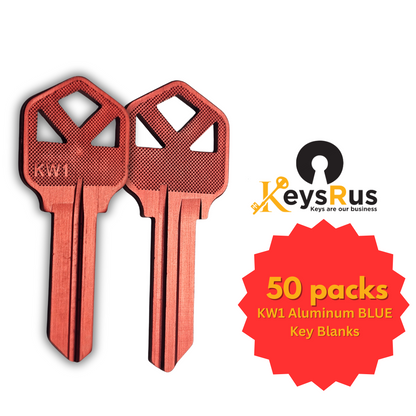 KW1 Aluminum RED Key Blanks – 10/Pack | Durable & Lightweight