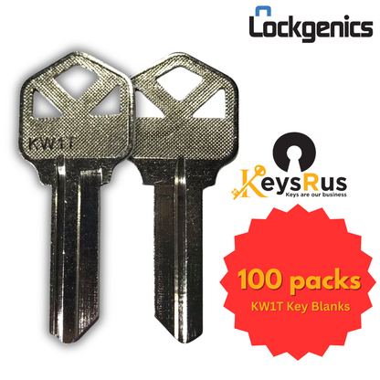 KW1T Key Blanks – 100/Pack | Compatible with KW1 Locks