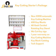 Key Cutting Advance Package – LockGenics X1010 Automatic Key Machine + 650 Key Blanks + Key Stand + Sign