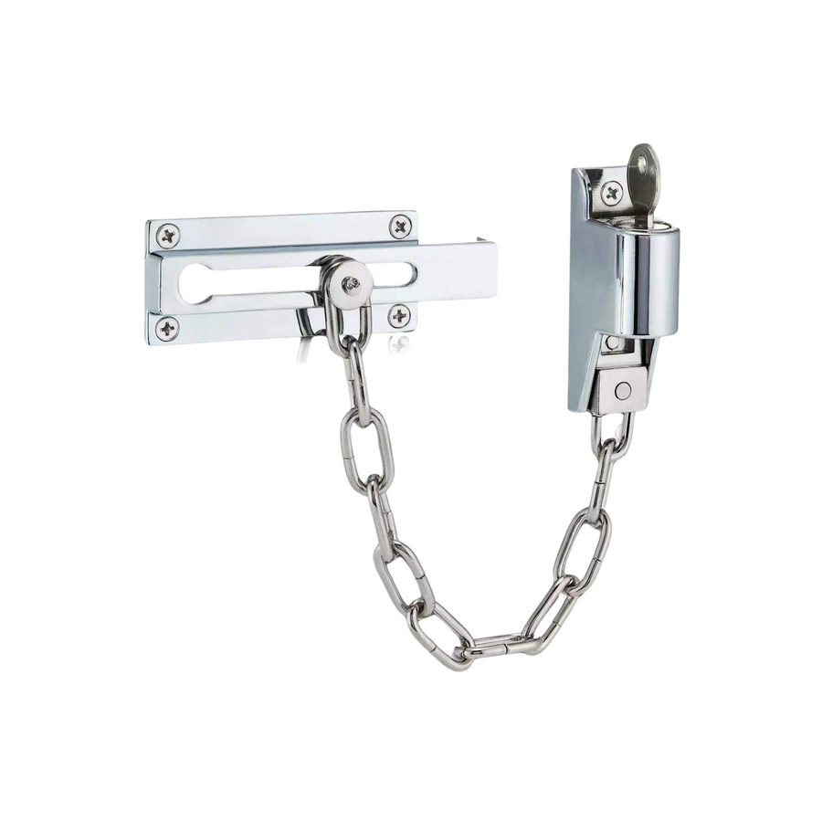 Keyed Chain Lock Door Latch Guard, Gold 5 pack Lockgenics, Heavy-Duty Security for Doors