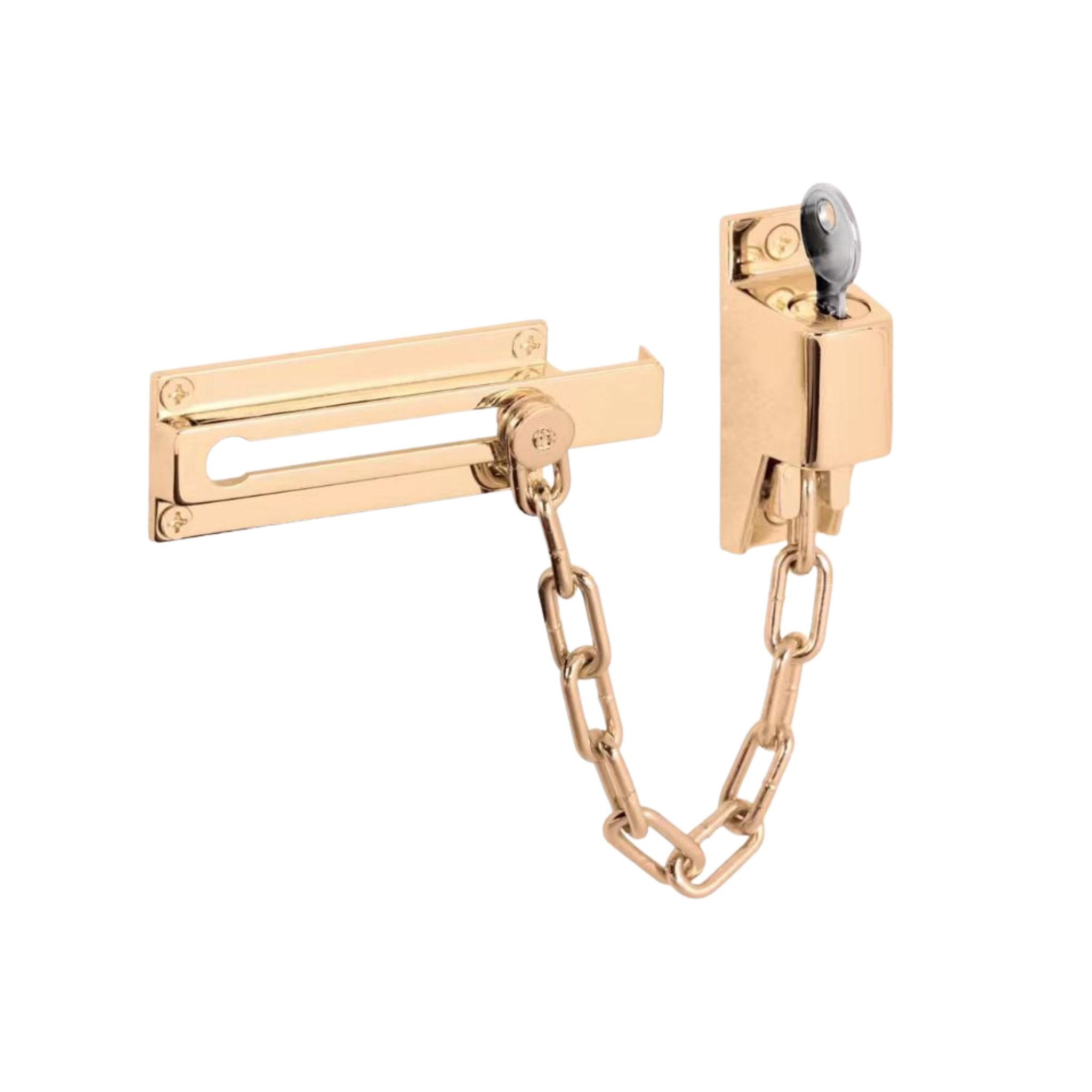 Keyed Chain Lock Door Latch Guard – Gold Lockgenics | Security for ...