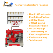 Key Cutting Advance Package – LockGenics X1010 Automatic Key Machine + 650 Key Blanks + Key Stand + Sign