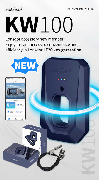 Lonsdor KW100-S – LT20 Smart Key Bluetooth Programmer for Toyota & Lexus (All-Keys-Lost & Add Key Use) with two LT20 Boards