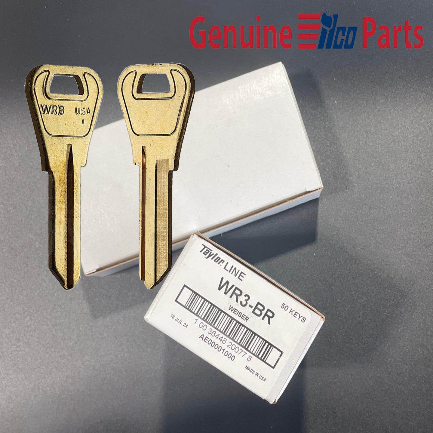 ILCO WR3-BR Weiser Key Blanks – 50 Pack | High-Quality Brass Replacement Keys for Residential & Commercial Locks