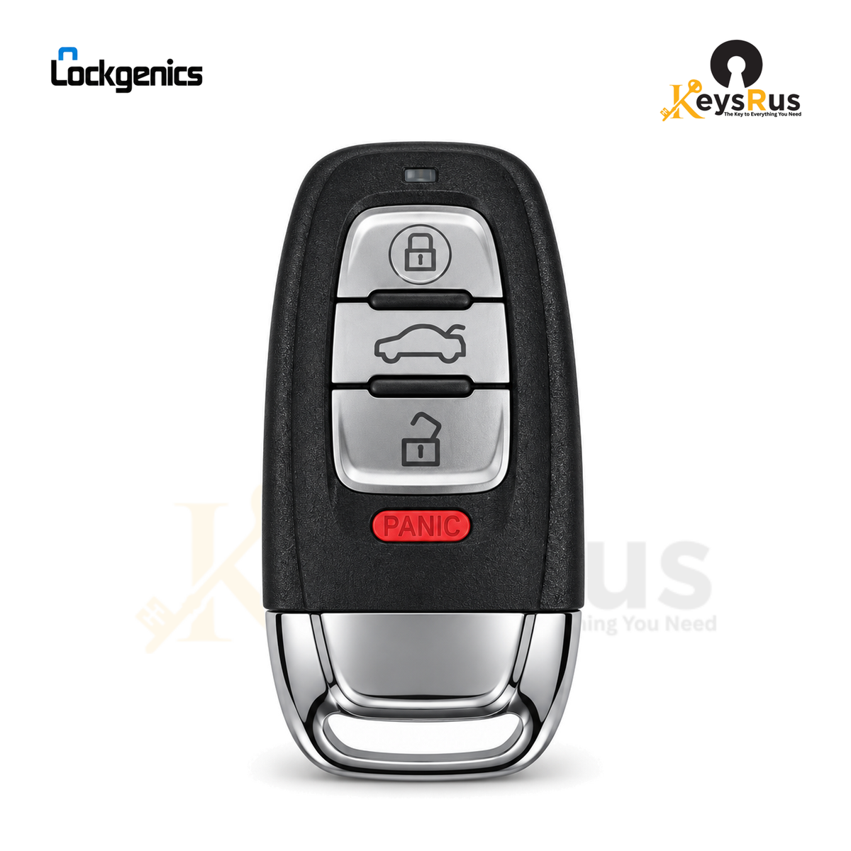 LockGenics Audi 8T0959754G IYZFBSB802 315 MHz four-button smart key, front view