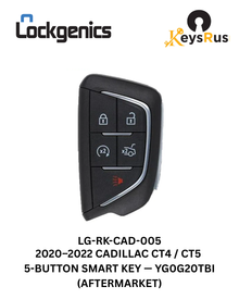 2020–2022 Cadillac CT4 CT5 5-Button Smart Key Fob PN 13538860 FCC ID YG0G20TB1 Aftermarket