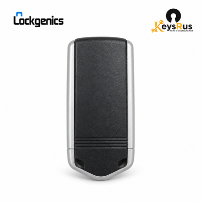 Rear of LockGenics aftermarket Acura RDX smart key, black housing with silver trim, LG-RK-HON-041