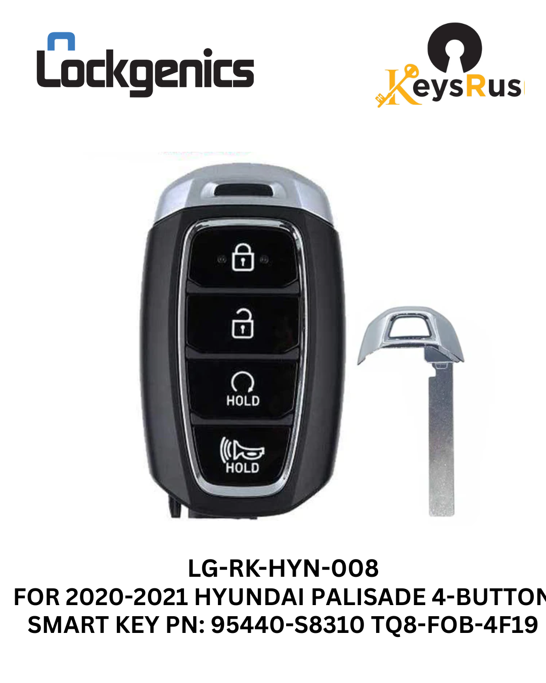 2020-2021 Hyundai Palisade / 4-Button Smart Key / PN: 95440-S8310 / TQ8-FOB-4F19 (Aftermarket)