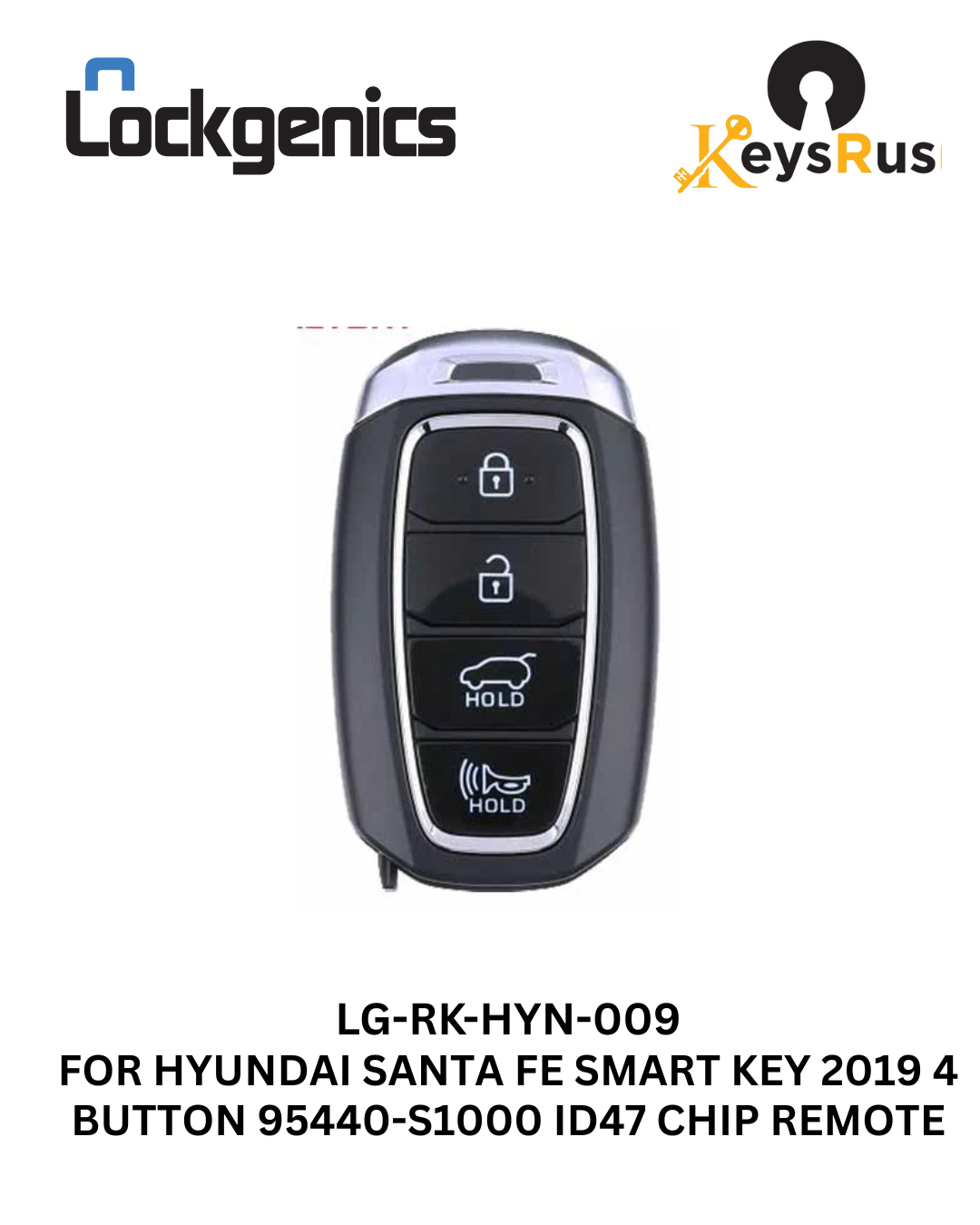 2019-2020 Hyundai Santa Fe / 4-Button Smart Key / PN: 95440-S1000 / TQ8-FOB-4F19 (Aftermarket)
