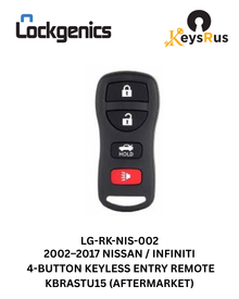 2002-2017 Nissan / Infiniti / 4-Button Keyless Entry Remote / FCC ID: KBRASTU15 (Aftermarket)