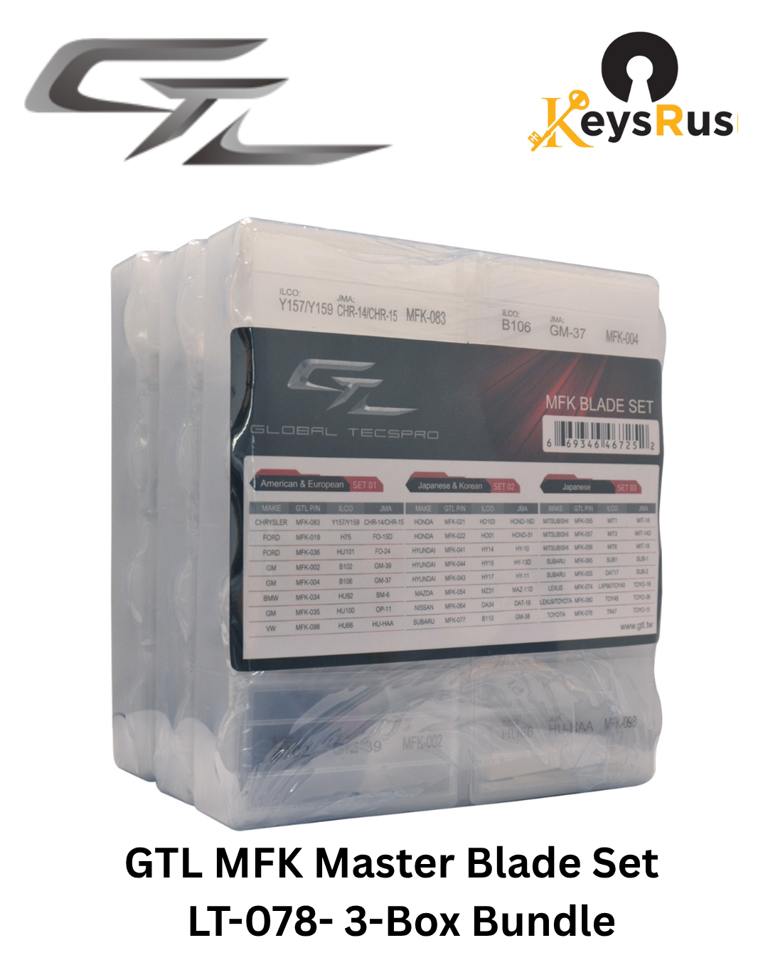 LT-078: GTL MFK Master Blade Set — 3-Box Bundle (240 Blades)