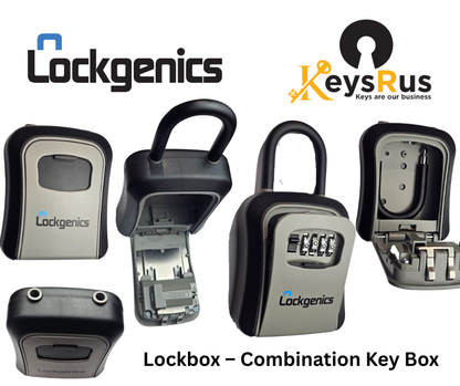 LockGenics Lockbox – Combination Key Box for Realtors (Grey)