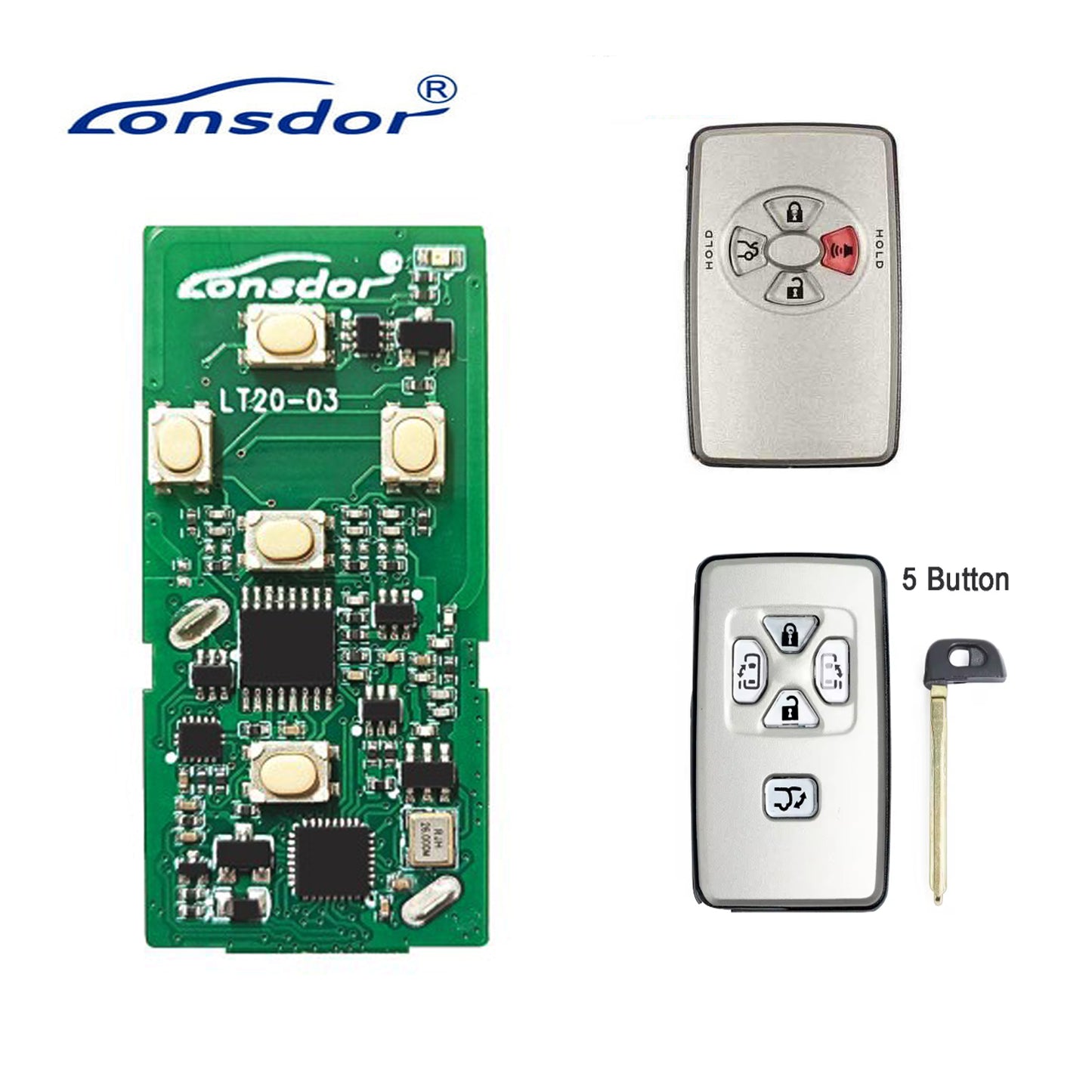 Lonsdor LT20-03 Smart Key PCB Board – 4D Chip | For 2006–2015 Toyota & Subaru | K518 Pro, KH100+, KW100S Compatible