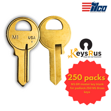 M1-BR master key blank for padlock 250 M1 Brass keys 250pack ILCO