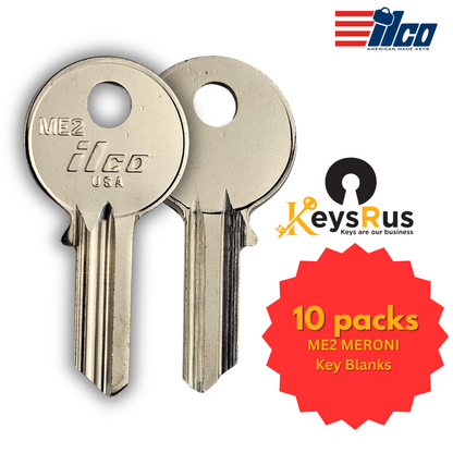 ME2 MERONI Key Blanks – 10 Pack | Durable Replacement Keys for Meroni Locks