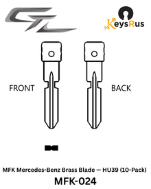 MFK-024: MFK Mercedes-Benz Brass Blade — HU39 (10-Pack) Mercedes-Benz A, B, C, E, S Class and Sprinter — high-security HU39 profile