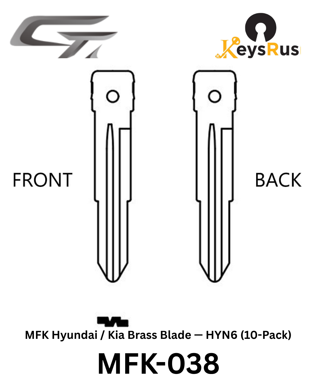 MFK-038 — MFK Hyundai / Kia Brass Blade — HYN6 (10-Pack)