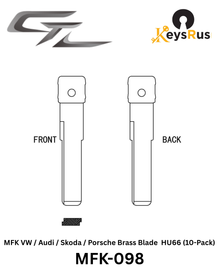 MFK-098: MFK VW / Audi / Skoda / Porsche Brass Blade — HU66 (10-Pack) Volkswagen Golf, Polo, Passat; Audi A3/A4/A6; Skoda; Porsche Cayenne — HU66 profile