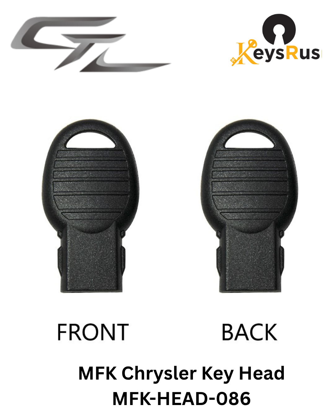 MFK-HEAD-086 - MFK Chrysler Key Head For CY24 / Y157 profile MFK blades — Chrysler, Dodge, Jeep, RAM, Fiat 5 Pack