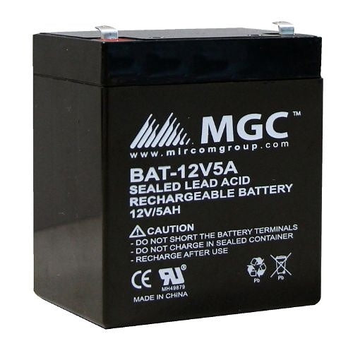 Mircom BAT-12V5A – SLD Lead Acid Battery, 12V, 5.0Ah, Sealed, Non-Phosphate – view 2