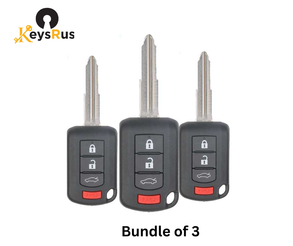 3-Pack Mitsubishi Lancer 2015–17 4-Button Remote Head Key – OUCJ166N (PN 6370B945) – Bundle Savings