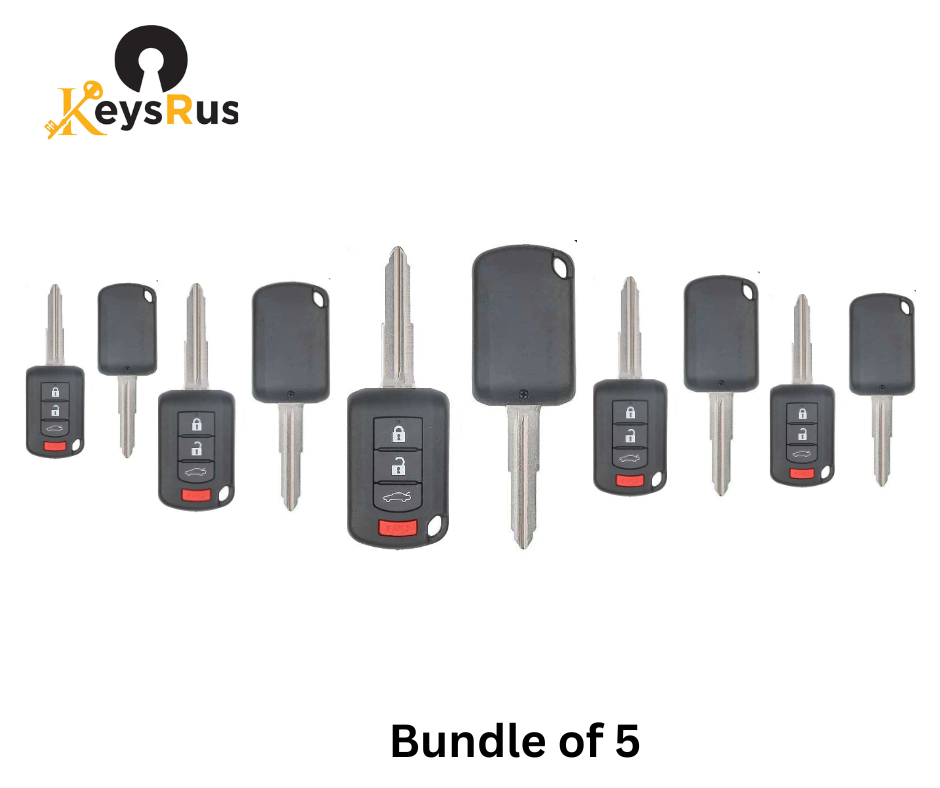 5-Pack Mitsubishi Lancer 2015-17 4-Button Remote Head Keys – OUCJ166N (PN 6370B945) – Best Value Bundle