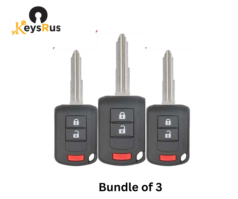 3-Pack Mitsubishi Outlander/Lancer 2010–19 3-Button Remote Head Key (OUCJ166N) – Bundle Value