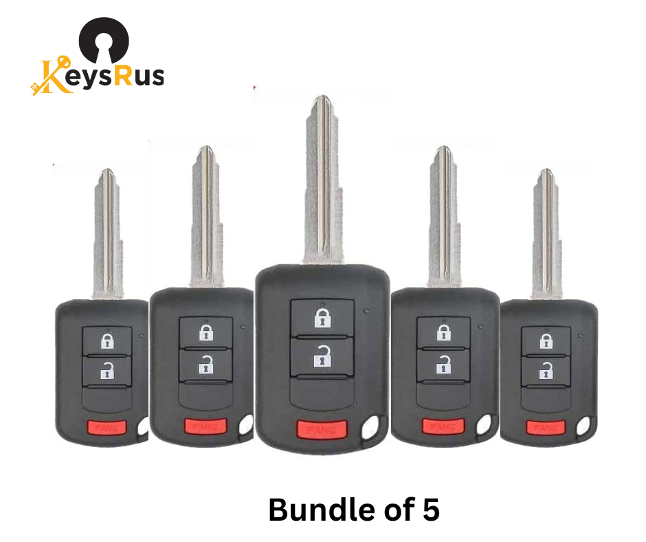 5-Pack Mitsubishi Outlander/Lancer 2010–19 3-Button Remote Head Keys – OUCJ166N (PN 6370B944) Bulk Deal
