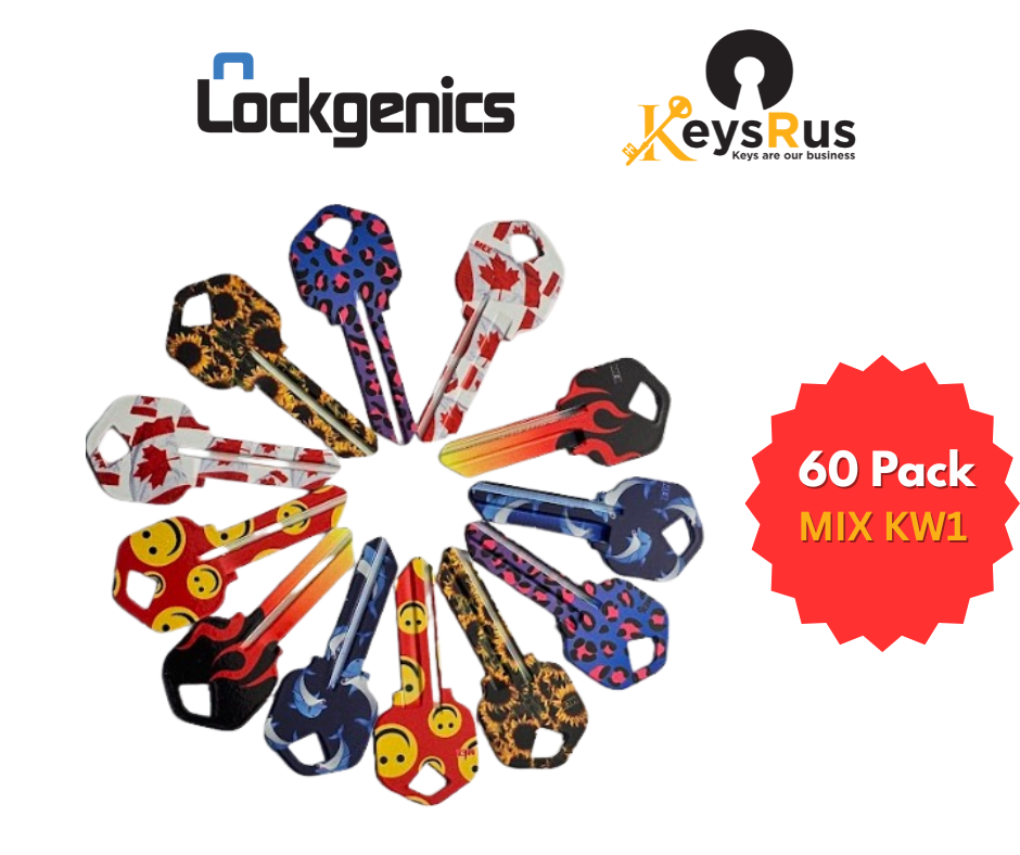 LockGenics Fancy Keys – Colour Key Blanks (KW1, SC1, WR5) | Premium Decorative House Keys