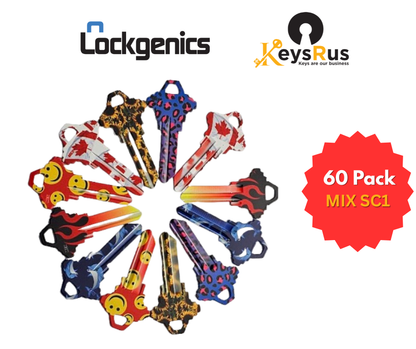 LockGenics Fancy Keys – Colour Key Blanks (KW1, SC1, WR5) | Premium Decorative House Keys