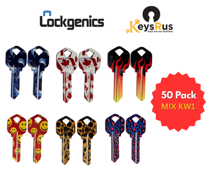 LockGenics Fancy Keys – Colour Key Blanks KW1 | Painted Premium Decorative House Keys