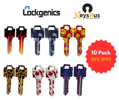 LockGenics Fancy Keys – Colour Key Blanks (KW1, SC1, WR5) | Premium Decorative House Keys