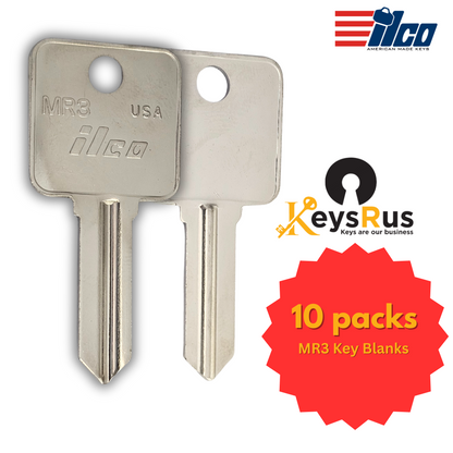 MR3 Key Blanks – 10-Pack – High-Quality Replacement Keys for Various Locks