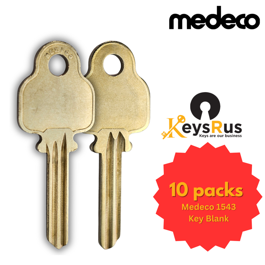 Medeco 1543 Key Blank, Nickel-Plated Steel, Compatible with ILCO 1543, JMA MDC-7S, ORIGINAL 1543 10 Pack