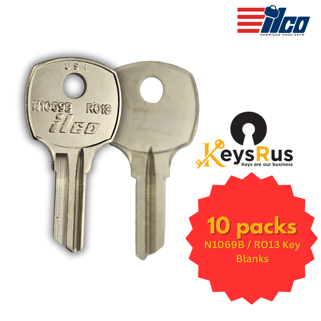N1069B / RO13 Key Blank for Alarm Boxes and Mailboxes – 10/Pack