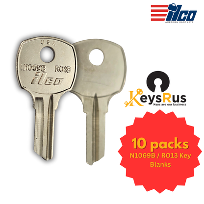 N1069B / RO13 Key Blank for Alarm Boxes and Mailboxes – 10/Pack