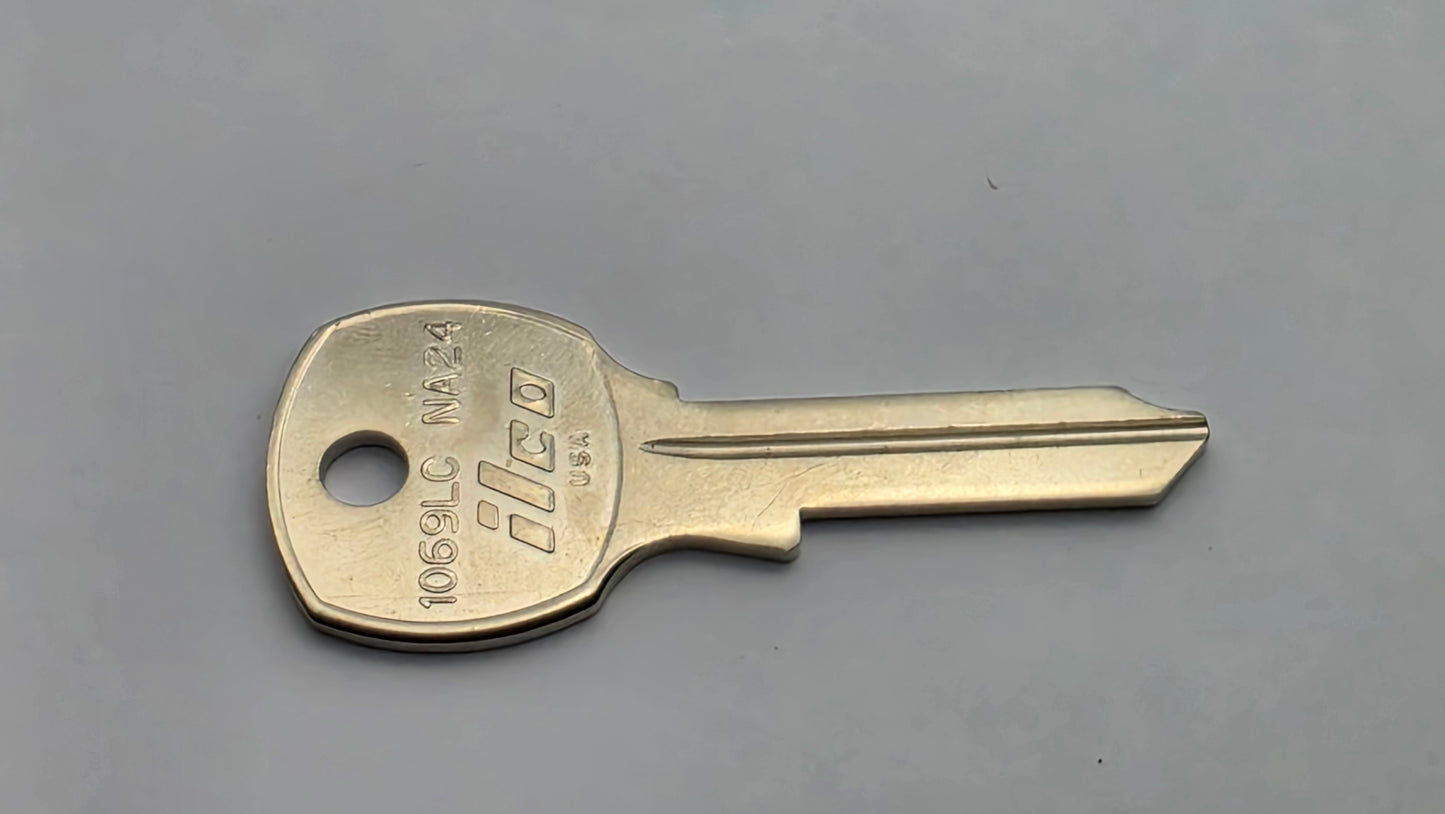 ILCO 1069LA / NA-24 Key Blank – Fits CompX & National Cabinet Locks (10 Pack) NA24