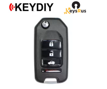 KEYDIY KD-NB10-4 Honda-Style 4-Button Flip Key Blank w/ Integrated Chip