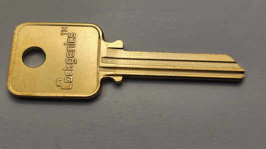 NPT-01 Lockgenics Medeco Key Blank – Compatible with Medeco BiAxial Patriot 6-Pin Keyway (Aftermarket Nickel Silver)