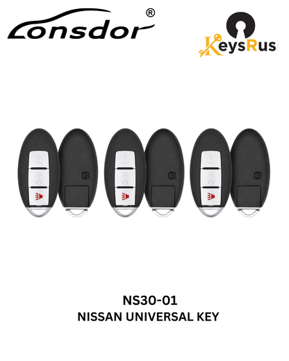Lonsdor – NS30-01 Nissan Style – 3-Button Universal Smart Key – ID46+ID47+ID4A – Adjustable Frequency