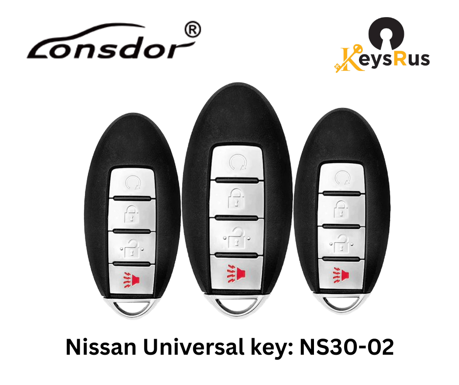 LONSDOR Nissan Style 4-Button Universal Smart Key – NS30-02 ID46+ID47+ID4A – Adjustable Frequency