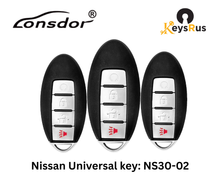 LONSDOR Nissan Style 4-Button Universal Smart Key – NS30-02 ID46+ID47+ID4A – Adjustable Frequency